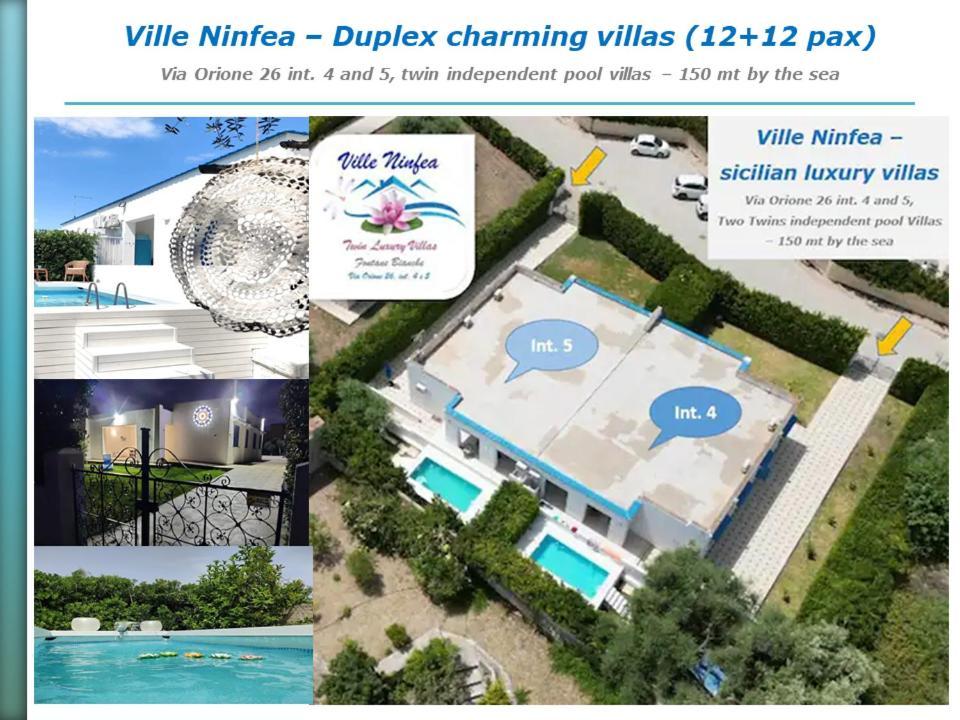 Pool Seaside Relais - Ville Ninfea, Marea, Rosa E Cassiopea Fontane Bianche Exterior foto