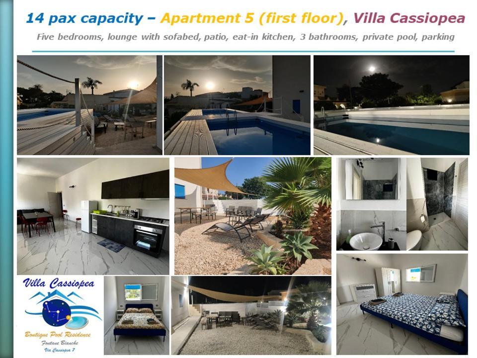 Pool Seaside Relais - Ville Ninfea, Marea, Rosa E Cassiopea Fontane Bianche Exterior foto